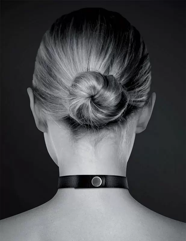 Элегантный чокер Concorde COLLIER RAS DE COU NOIR, с двумя металлическими кольцами, 40 см, черный