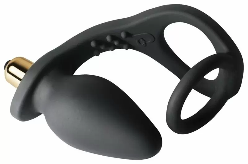Эрекционное кольцо с анальной пробкой  Rocks Off RO-Zen  Черный