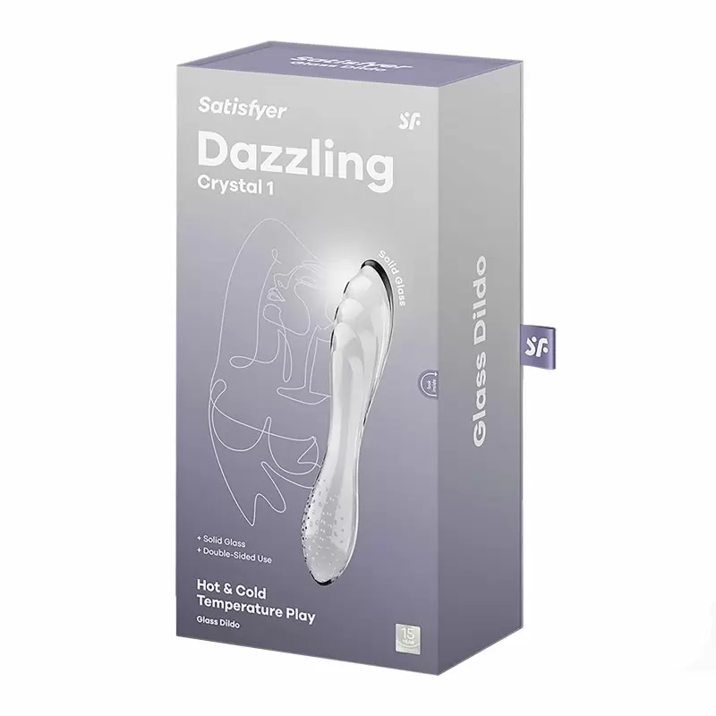 Двухсторонний фаллоимитатор Satisfyer Dazzling Crystal 1, 18 см, стеклянный, прозрачный