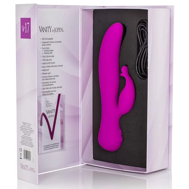 Вибромассажер Vanity Vr17 со стимулятором клитора в форме губок – фиолетовый
