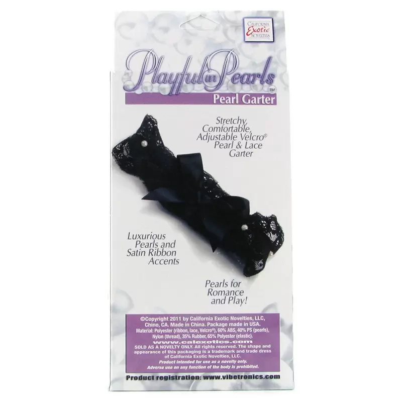 Подвязка на ногу Playful in Pearls Pearl Garter – черная