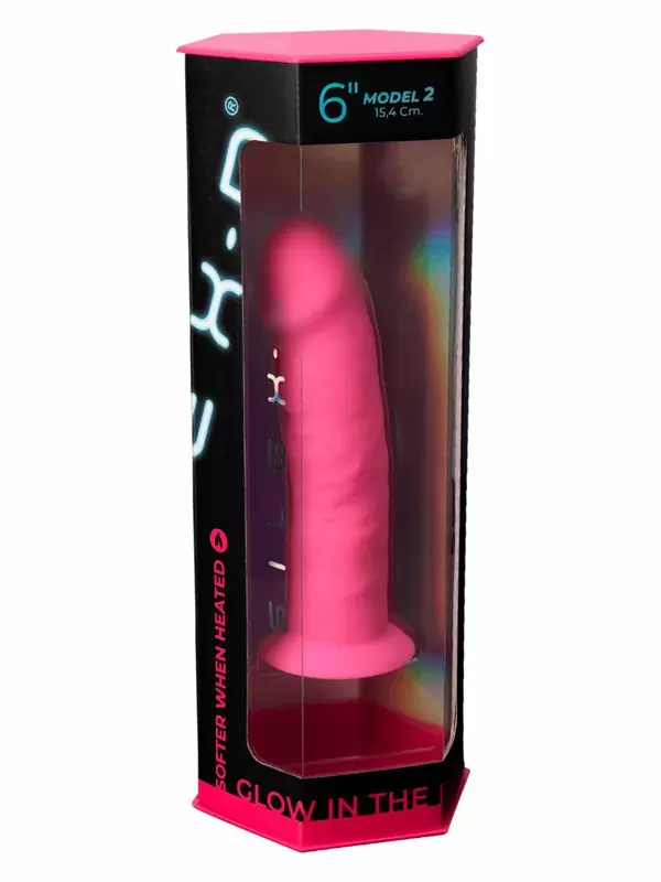 Реалистичный фаллоимитатор SILEXD Model 2, светится в темноте, 15,4 см, силикон, розовый