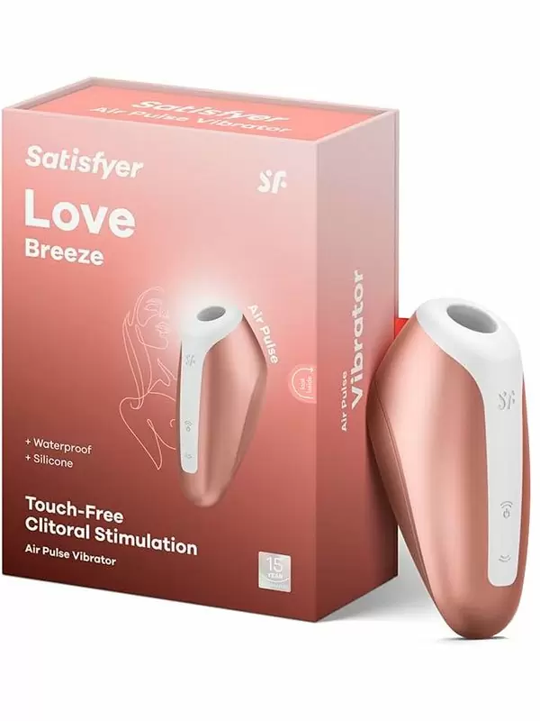Вакуумно-волновой стимулятор клитора Satisfyer Love Breeze, 9,8 см, силикон, бронзовый