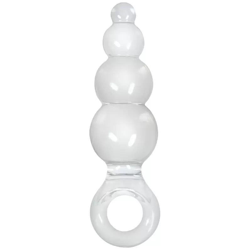 Анальная пробка с кольцом Jolie Ripples Medium – прозрачная