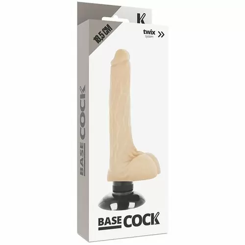 Вибромассажер BASECOCK REALISTIC VIBRATOR 2-1 FLESH 18.5CM