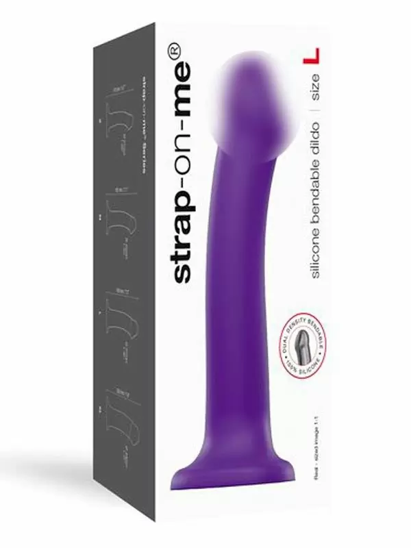 Реалистичный фаллоимитатор Strap-On-Me Dildo Dual Density Semi-Realistic, гнущийся, 19 см, фиолетовый