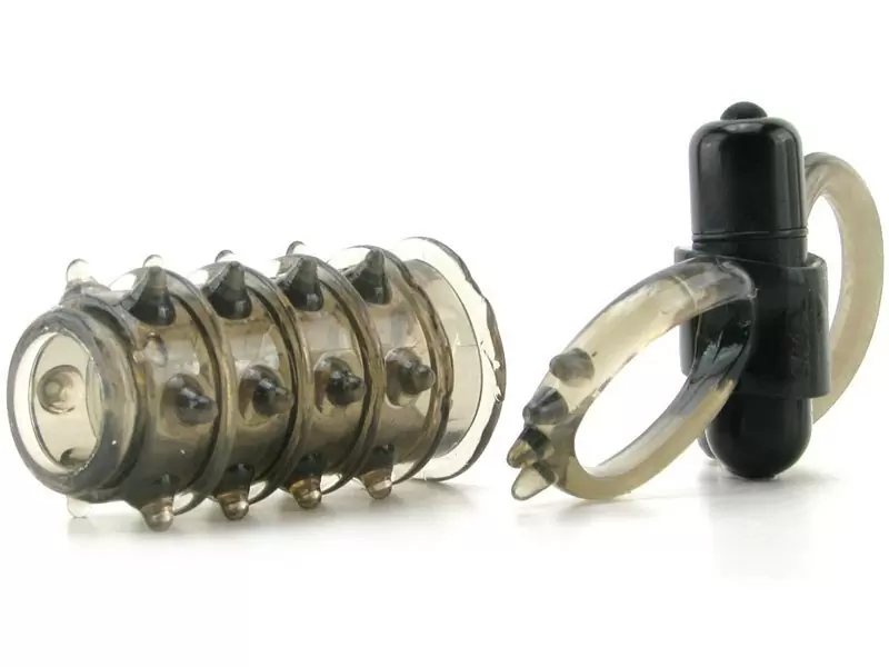 Эрекционное вибро-кольцо с петлей для мошонки Guardian - Charcoal