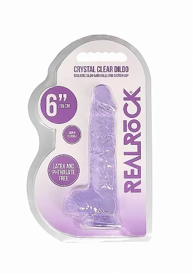 Фалоимитатор из эластомера 17 см. Realistic Dildo With Balls (фиолетовый)