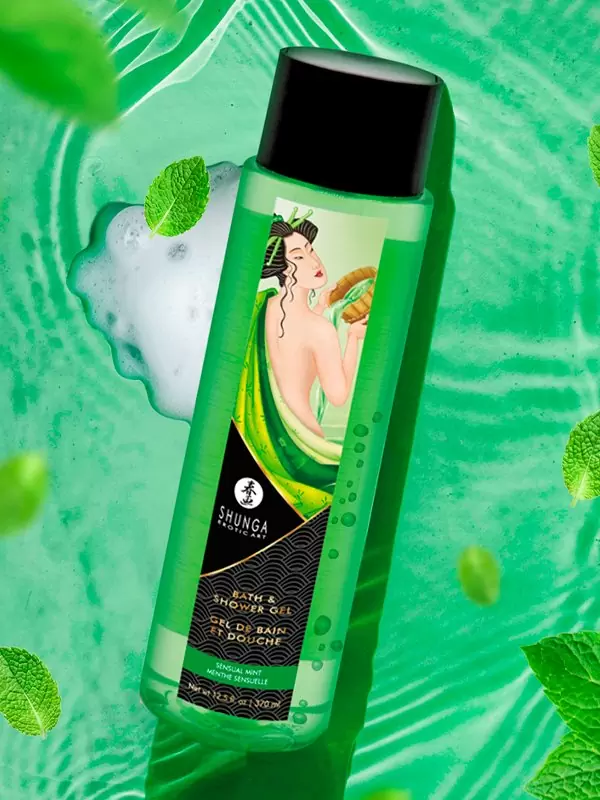Ароматный гель для душа Shunga Чувственная мята, не раздражает глаза, 370 мл
