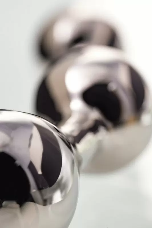 Двойной анальный стимулятор TOYFA - серебристый