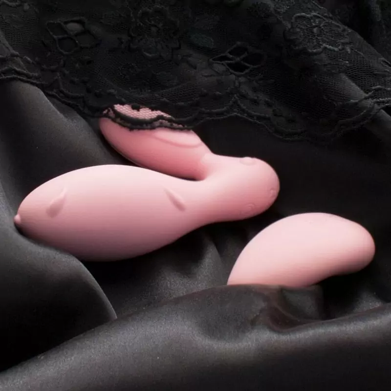 Многофункциональный вибратор в форме зайчика Eris - розовый: 10 режимов вибрации, медицинский силикон