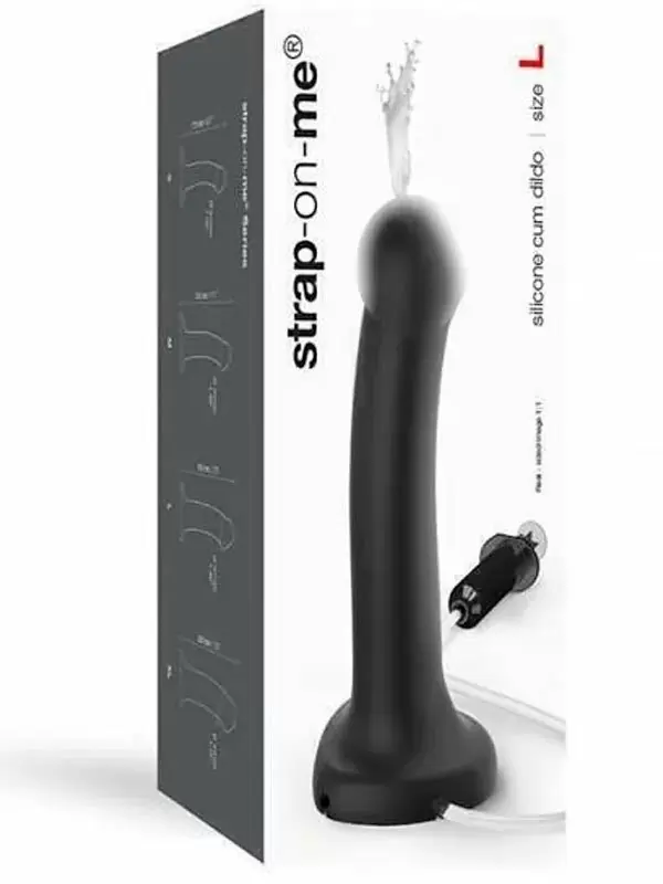 Реалистичный фаллоимитатор Strap-On-Me Dildo Semi-Realistic L, с функцией эякуляции, 18,2 см, черный