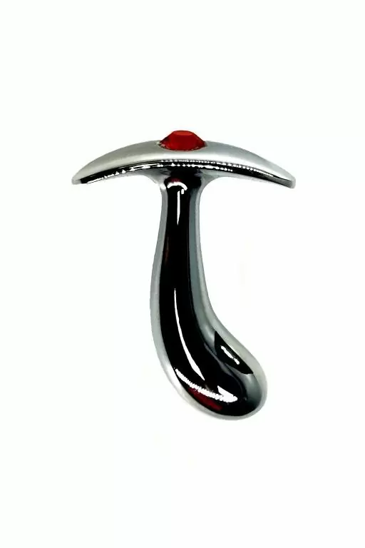 Изогнутая анальная пробка Kanikule с красным кристаллом — диаметр 2 см, размер S