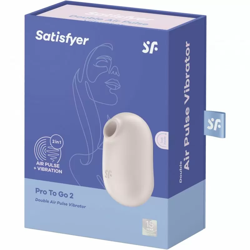 Вакуумный стимулятор клитора Satisfyer Pro To Go 2, 12 режимов, 11 скоростей, бежевый