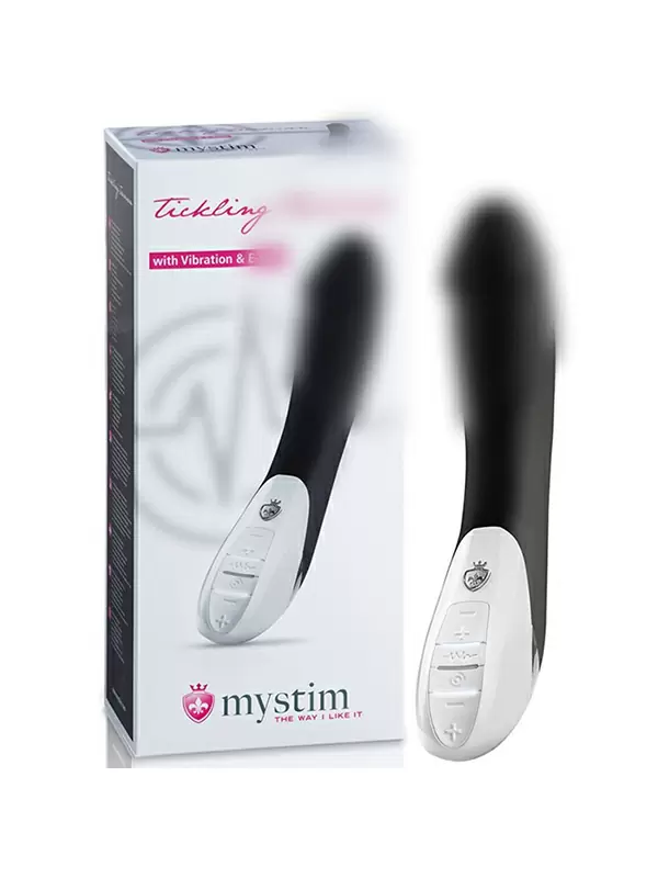 Вибромассажер с электростимуляцией Tickling Truman анатомический – черный
