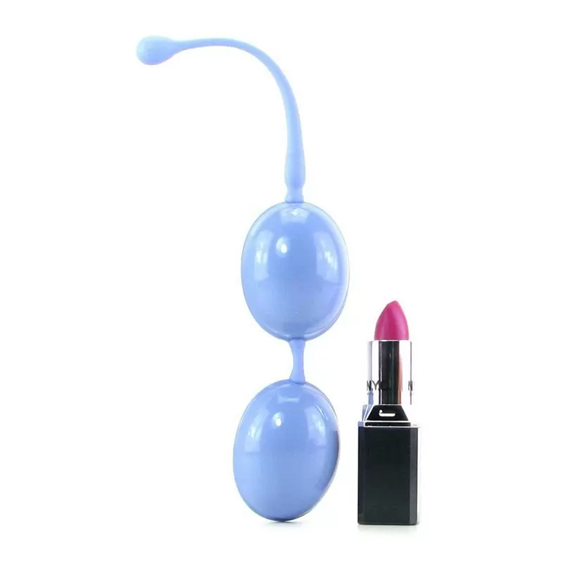 Двойные вагинальные шарики L’Amour, овальные, 11 см, силикон, синий