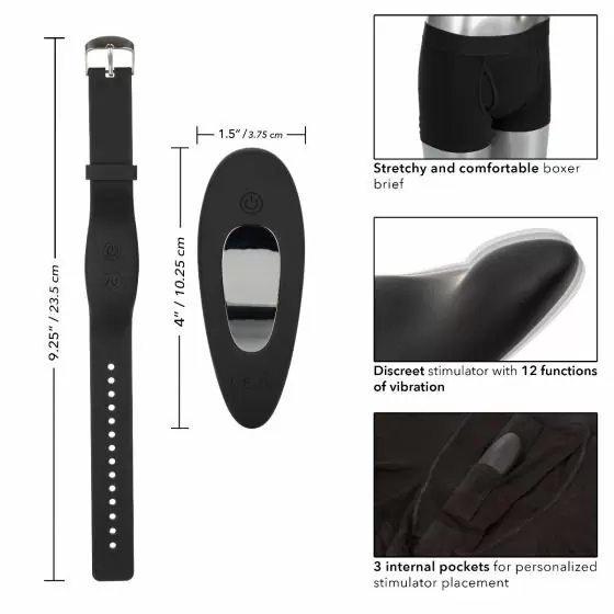 Трусы боксеры с вибратором Remote Control Panty Set L/XL, 12 уровней вибрации, водонепроницаемый