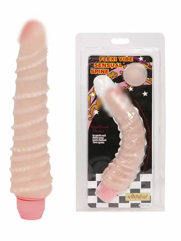 Вибратор-елочка Flexi Vibe Sensual Spine с гибким хребтом – телесный