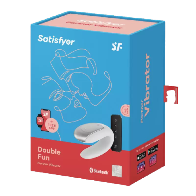 Парный вибратор Satisfyer Double Fun с возможностью управления через пульт и приложение (белый) 