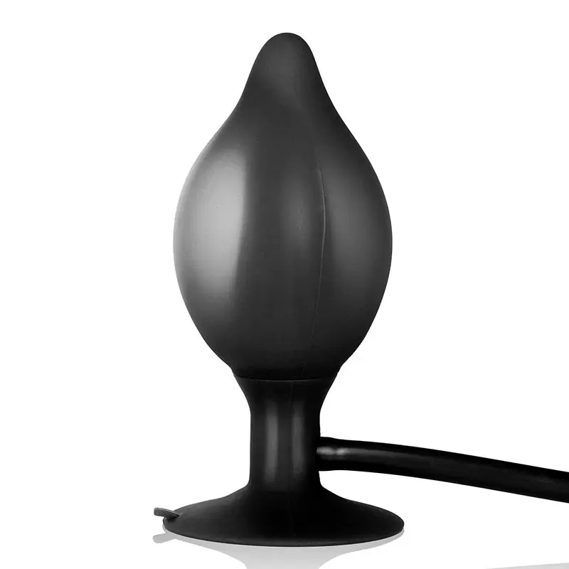 Анальная пробка с насосом Booty Pumper средняя – черная	