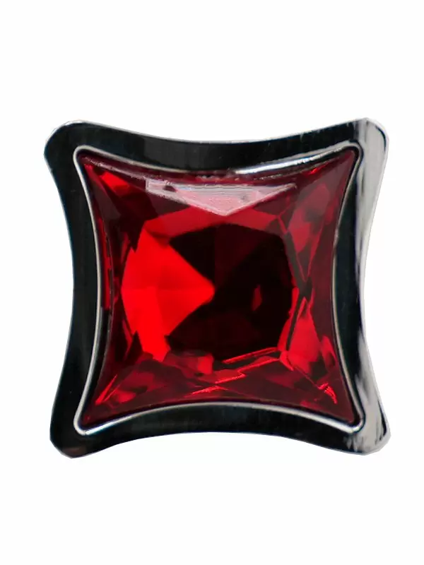 Набор из серебряной анальной пробки и четырех кристаллов в форме мастей (Small)