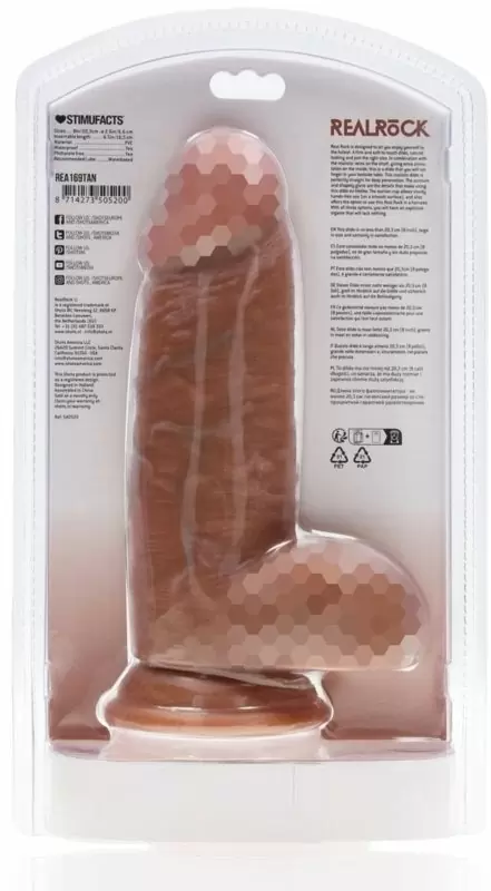 Реалистичный фаллоимитатор Shots Toys Extra Thick Straight with Balls с мошонкой, на присоске, с набухшими венами, 20,3 см х 6,6 см, ПВХ