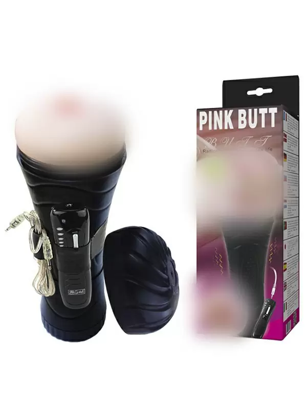 Мастурбатор анус-реалистик в тубе Pink Butt с вибрацией – телесный