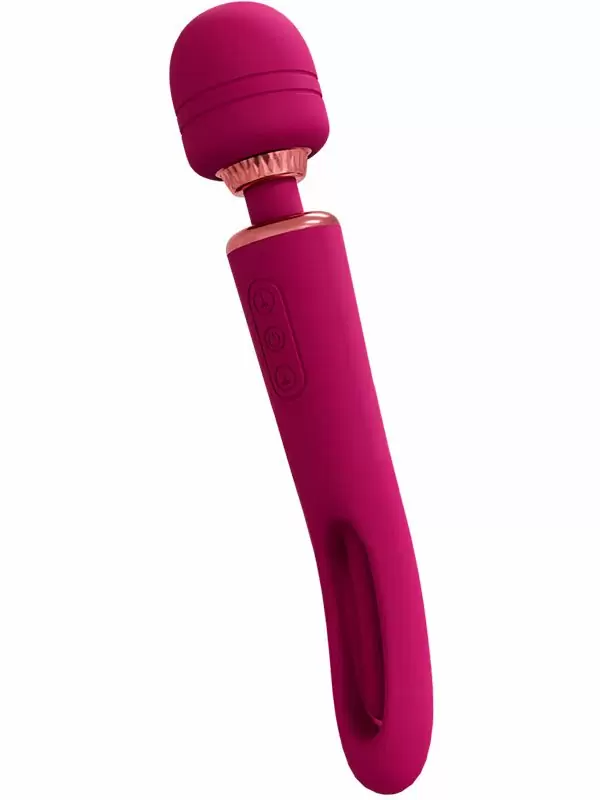 Двусторонний вибратор Shots Toys WAND Kiku, 20 режимов, со стимулятором зоны G, розовый