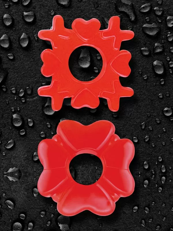 Два эрекционных кольца Love Me Tender - Red