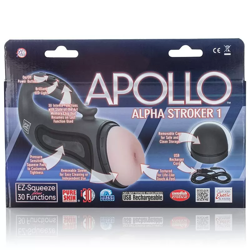 Мастурбатор анус Alpha Stroker 1 с вибрацией – серый