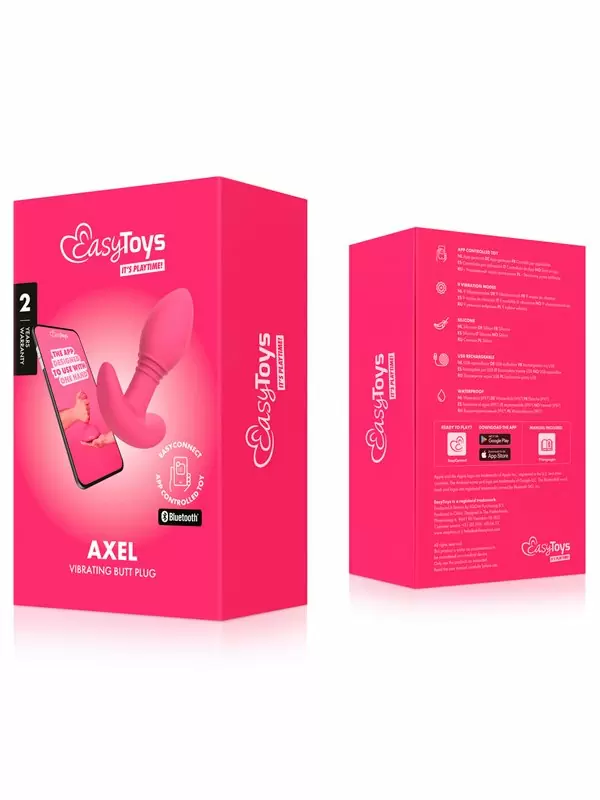 Интерактивная вибропробка One-DC Axel, 10 см, 9 режимов, силикон, розовый