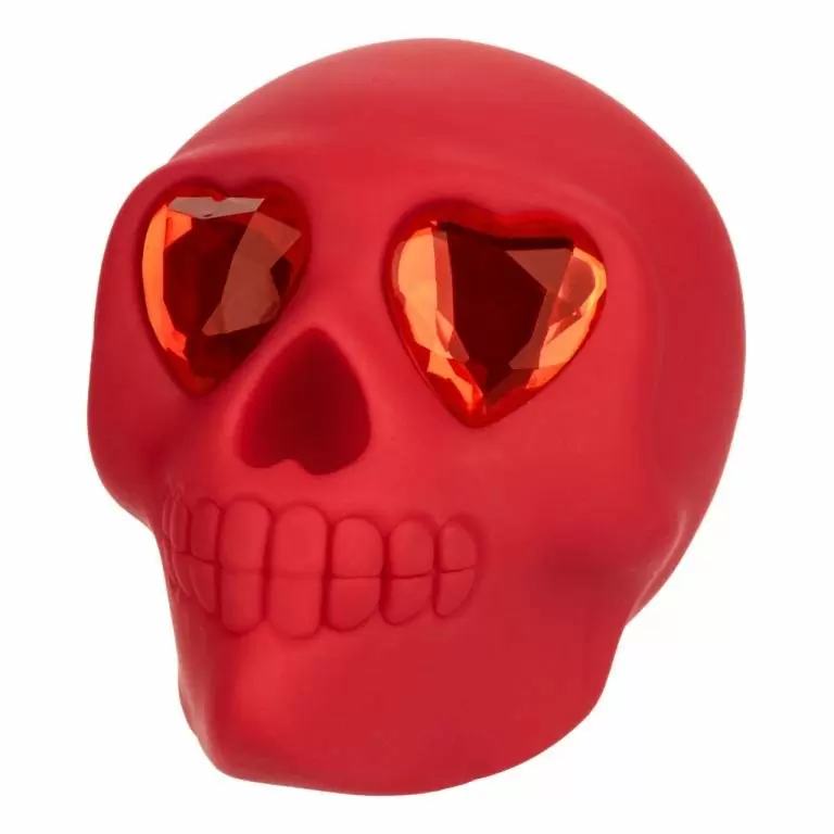 Компактный стимулятор клитора Naughty Bits Bone Head, в форме черепа, 7 см, 10 режимов, красный