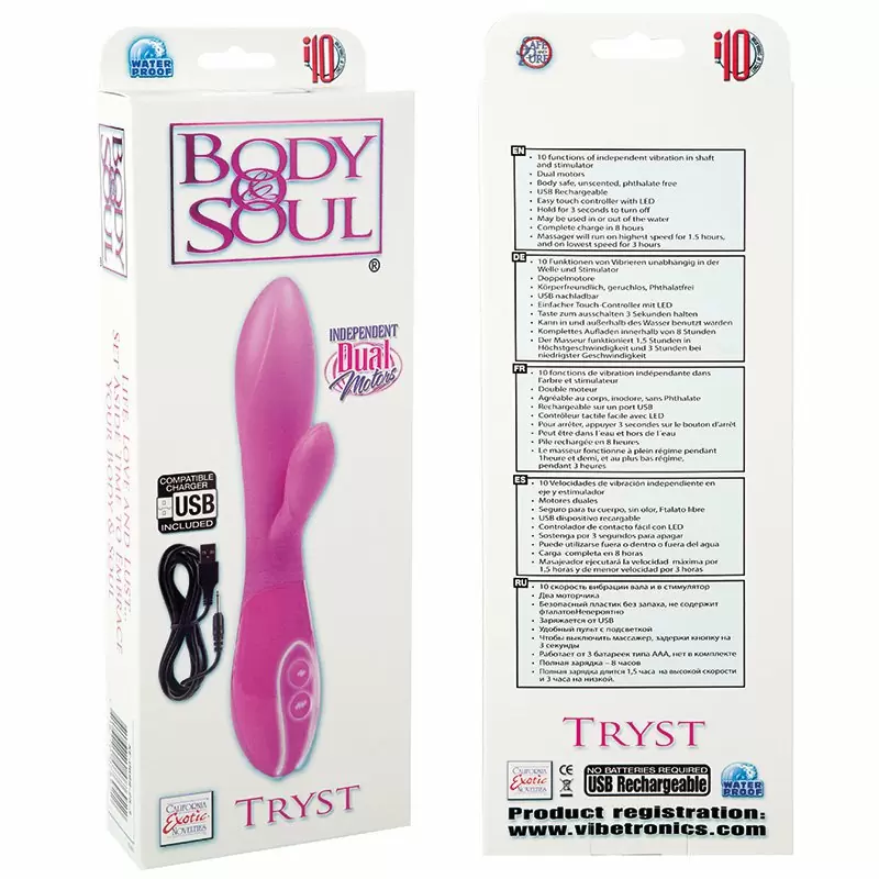 Многофункциональный вибратор Body & Soul Tryst со стимуляцией клитора – розовый