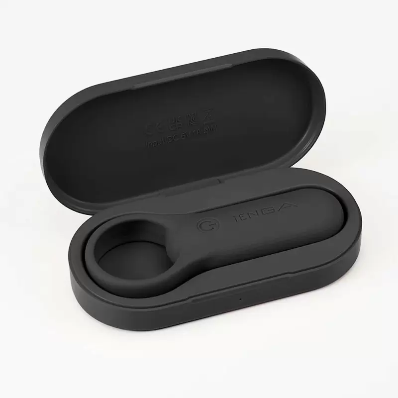 Эрекционное кольцо Tenga paiRING+ с усиленной вибрацией, черное