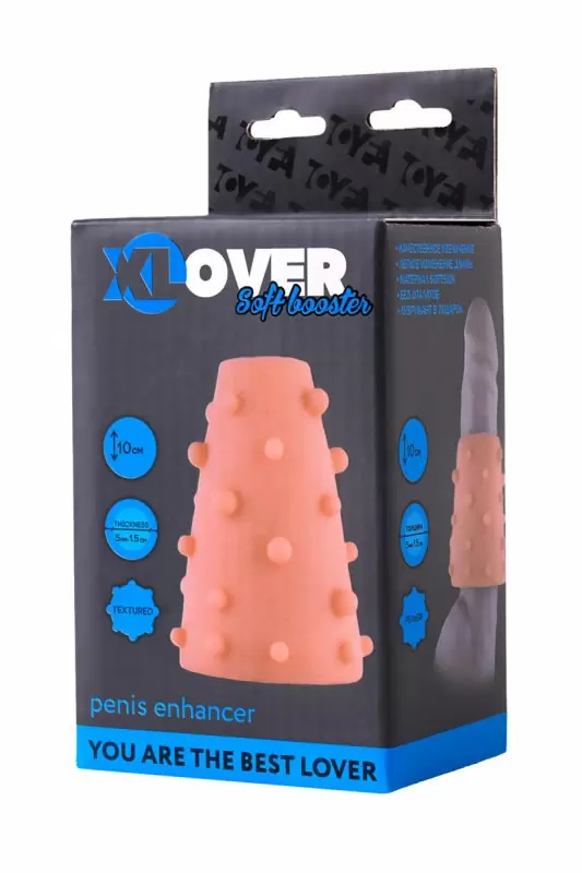 Насадка в форме конуса с дополнительной стимуляцией для женщины ToyFa XLover Soft booster – телесный 