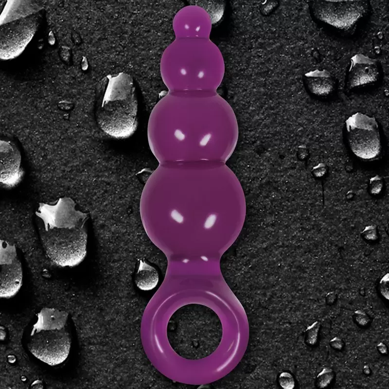 Анальная пробка с кольцом Jolie Ripples Large – фиолетовая