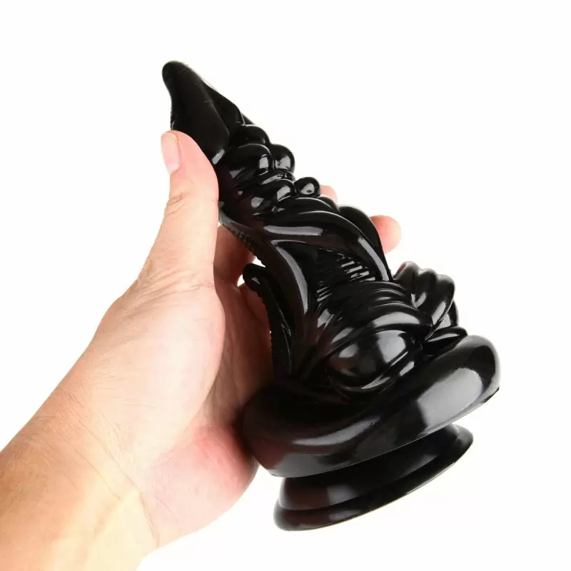 Анальный стимулятор необычной формы с рельефом X-MEN, черный