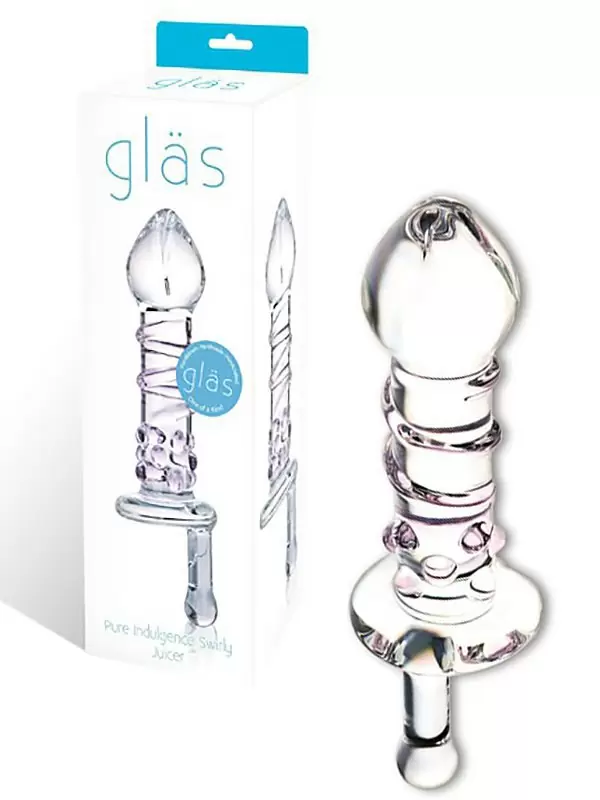 Анальный плаг Indulgence Swirly с ручкой для прокручивания – прозрачный