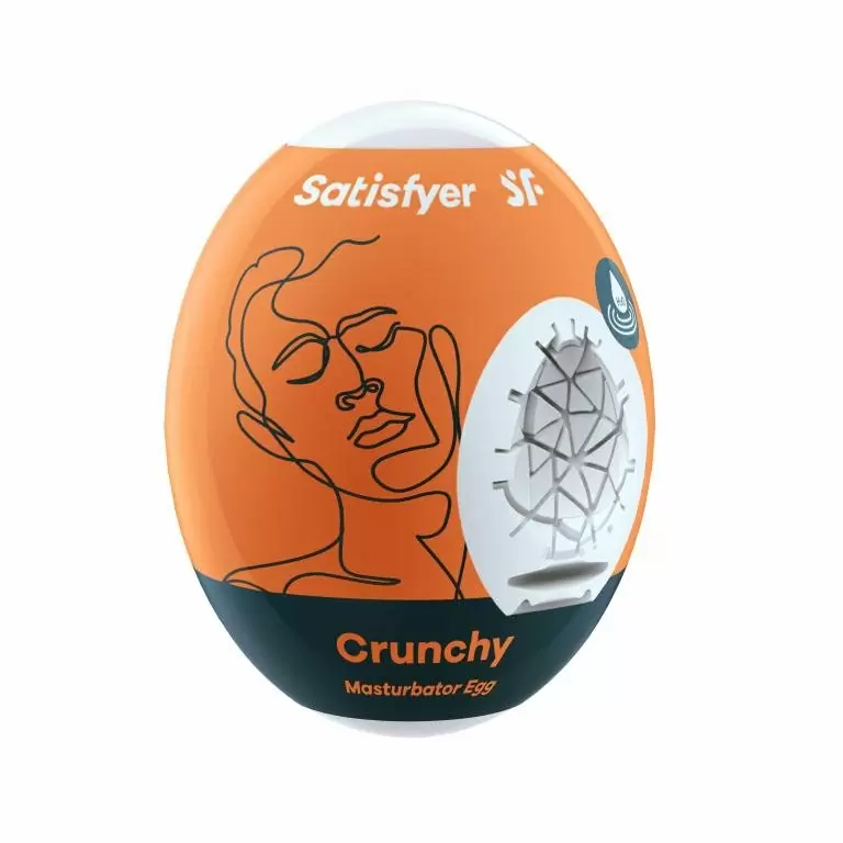 Компактный мастурбатор Satisfyer Egg Single (Crunchy), в форме яйца, ТПЕ, прозрачный