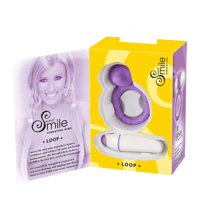 Насадка-кольцо для пениса с вибрацией Smile Loop - фиолетовый