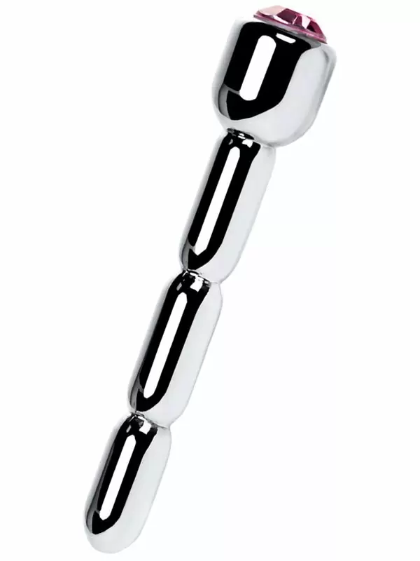 Уретральный плаг со стразом TOYFA Metal средний – серебристый