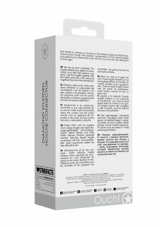 Фиксатор для БДСМ-игр из искусственной кожи Diamond Studded Hogtie  - Black