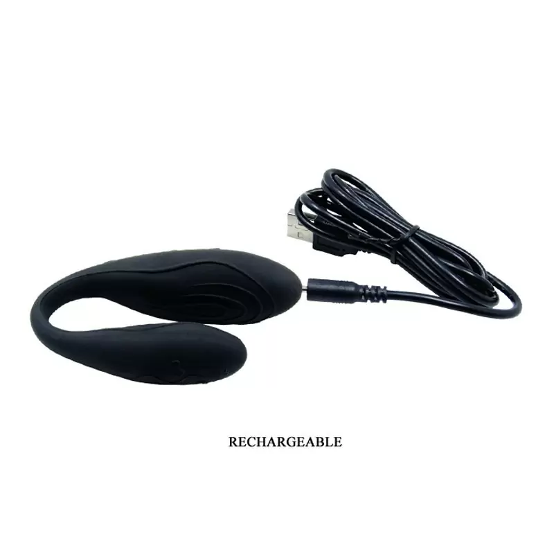 Многофункциональный вибромассажер для пар Indulgence Plus с пультом дистанционного управления – черный