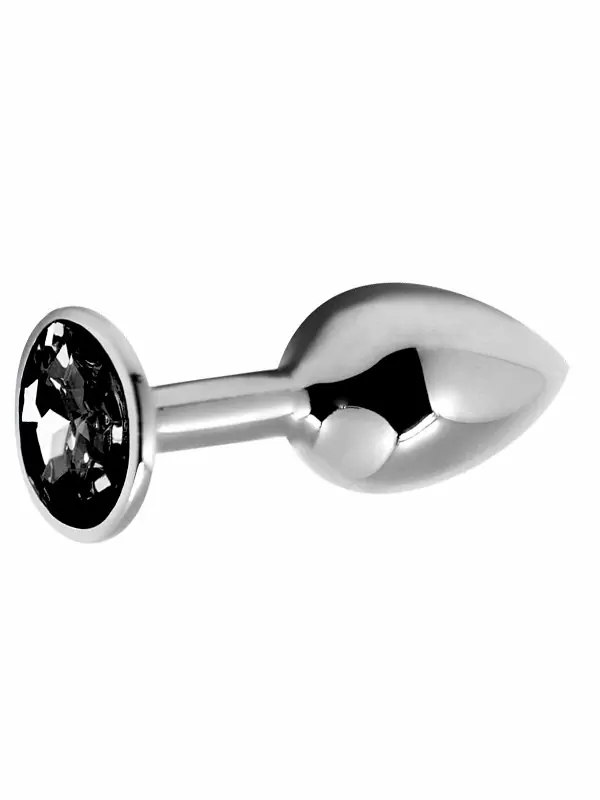 Элегантная анальная втулка Alive Mini Metal Butt, черный кристалл, 7 см, размер S