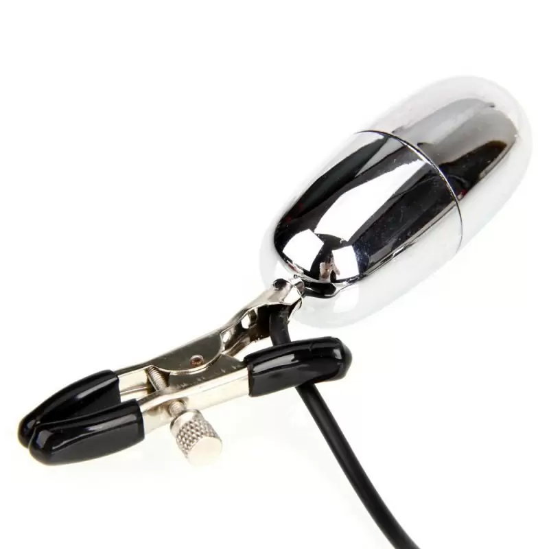 Виброзажимы на соски с пультом управления Flirt – серебристый