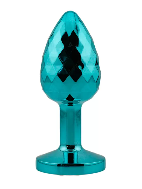 Голубая алюминиевая текстурная анальная пробка Small