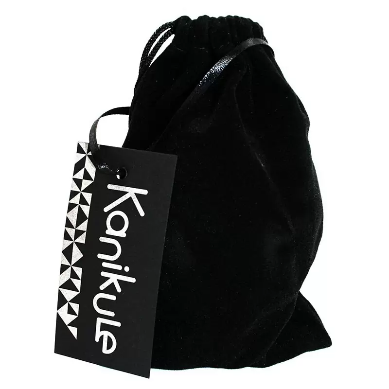 Большая алюминиевая анальная пробка Kanikule Large с кристаллом в виде сердца – серебристый с красным