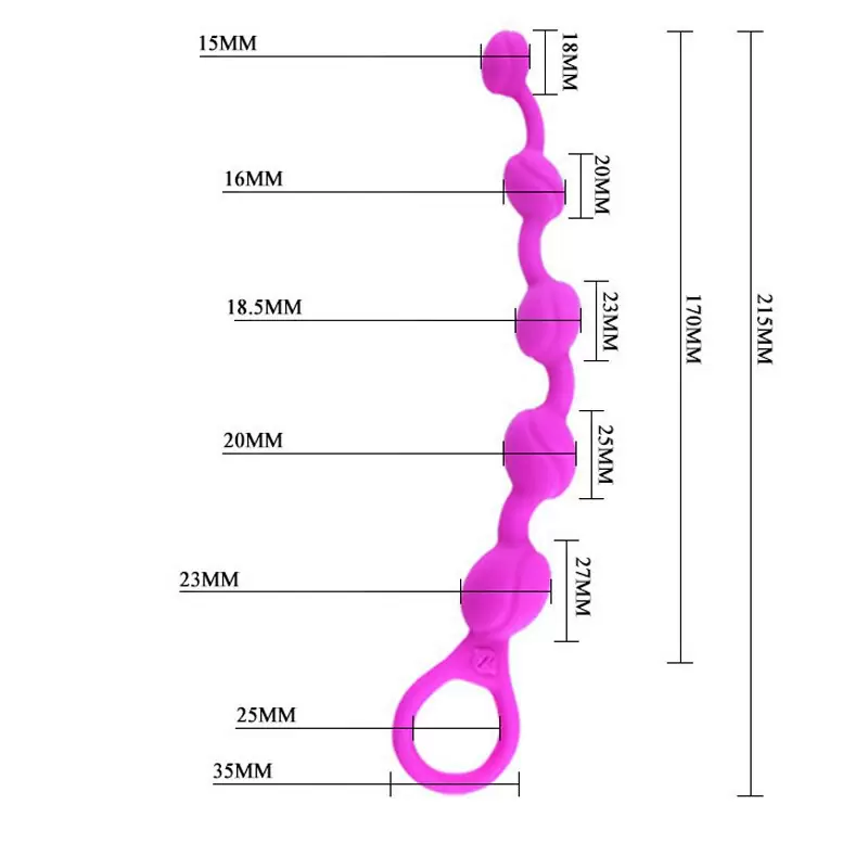Красивая анальная цепочка Beeds – розовый 