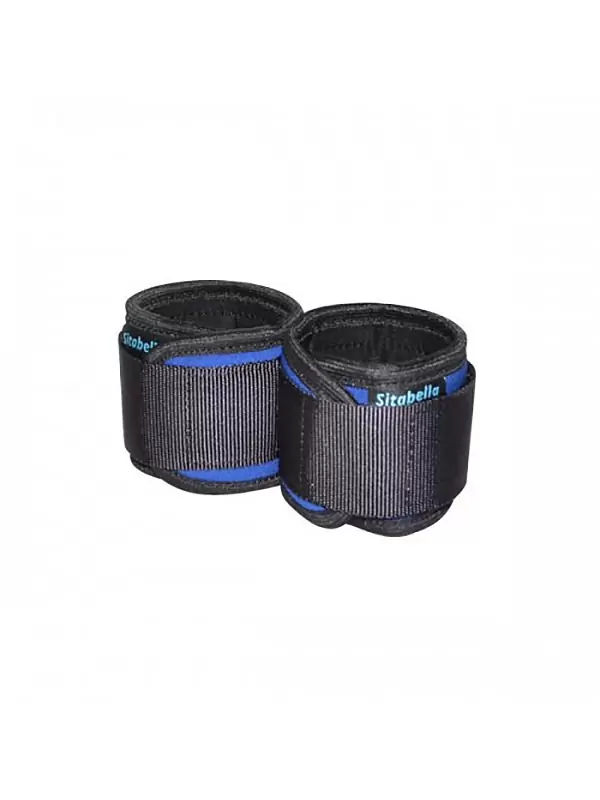 Сшитые неопреновые наручники Sitabella на липучках – синий