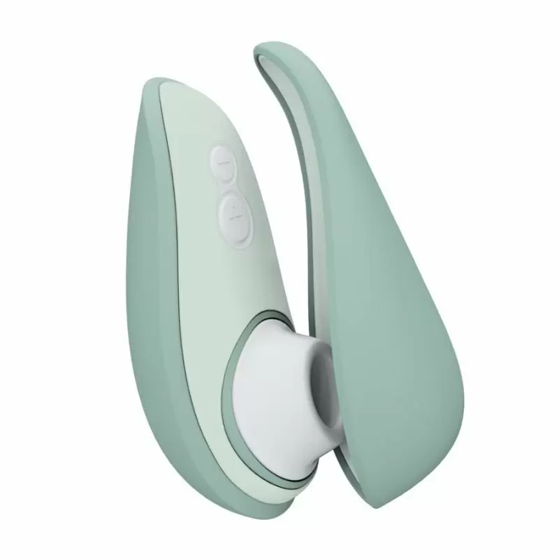 Вакуумный стимулятор клитора Womanizer Liberty 2 Sage, технология Pleasure Air, 10 см, бирюзовый